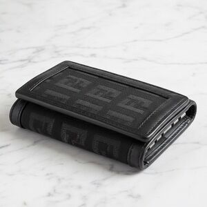 Fendi Vintage Zucca Monogram Canvas 6 Hook Key Case Holder Wallet Black